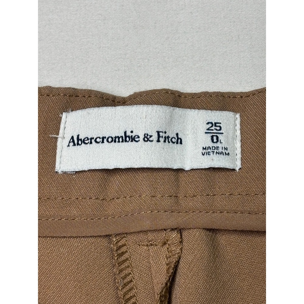 Abercrombie & Fitch Sloane Tailored Wide Leg Pants Brown Tan Rise Womens 25X32 - Picture 3 of 10